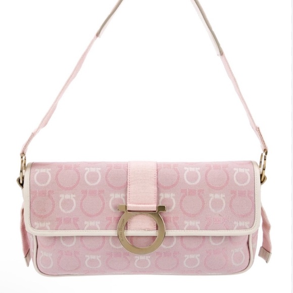 Salvatore Ferragamo Handbags - Ferragamo Vintage Canvas Gancini Bag